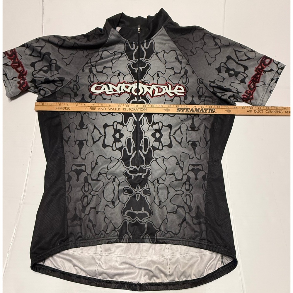 Cannondale Bad Boy Cycling Jersey Mens XXL Gray Black Tribal 1/4 Zip Made in USA - Picture 9 of 10